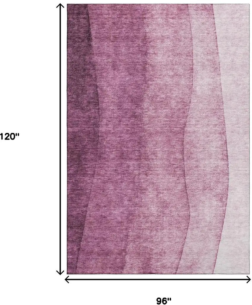 Merlot And Ivory Ombre Washable Area Rug With UV Protection Photo 5