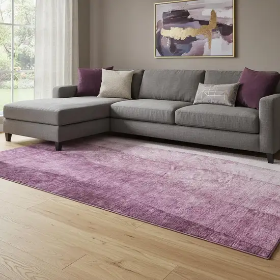 Merlot And Ivory Ombre Washable Area Rug With UV Protection Photo 1