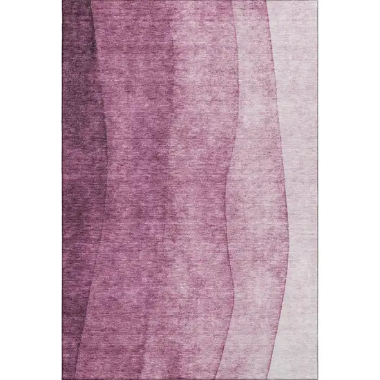 Merlot And Ivory Ombre Washable Area Rug With UV Protection Photo 1