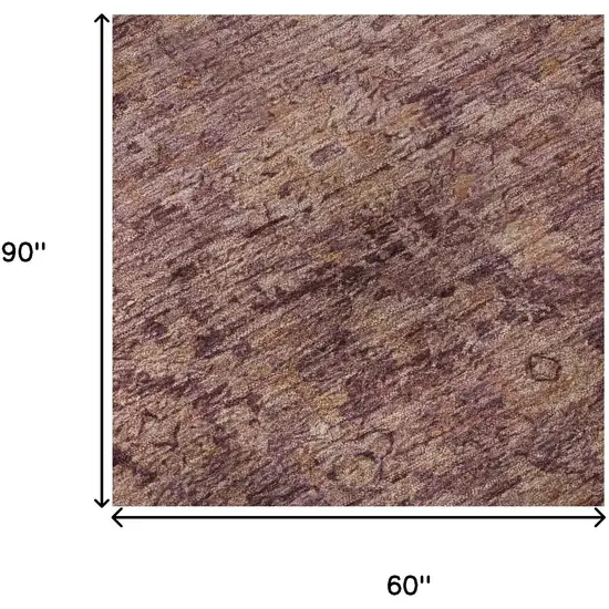 Merlot And Pink Oriental Washable Area Rug With UV Protection Photo 9