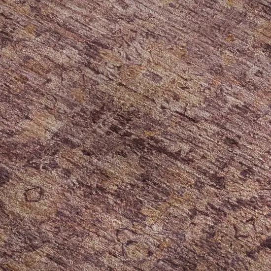 Merlot And Pink Oriental Washable Area Rug With UV Protection Photo 2