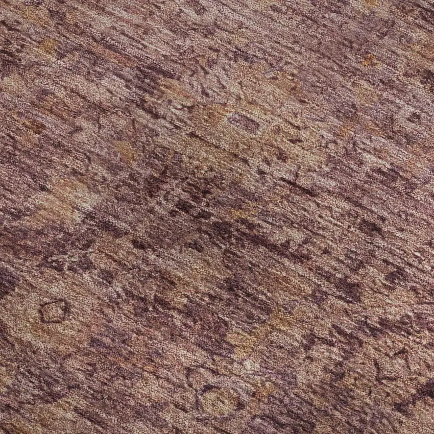 Merlot And Pink Oriental Washable Area Rug With UV Protection Photo 3