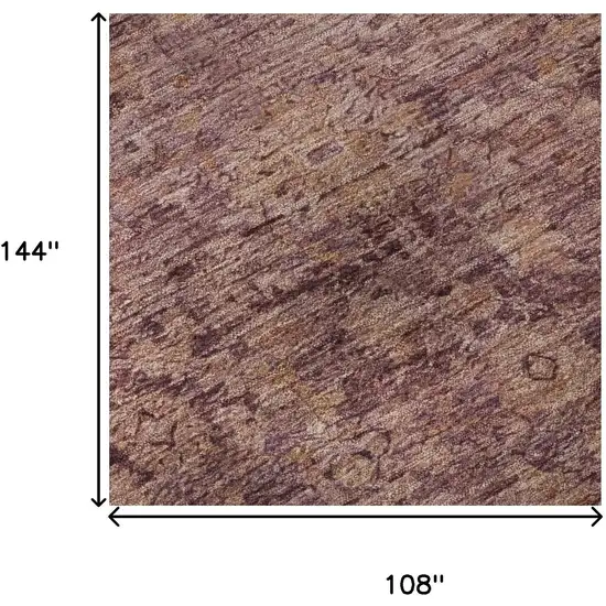 Merlot And Pink Oriental Washable Area Rug With UV Protection Photo 9