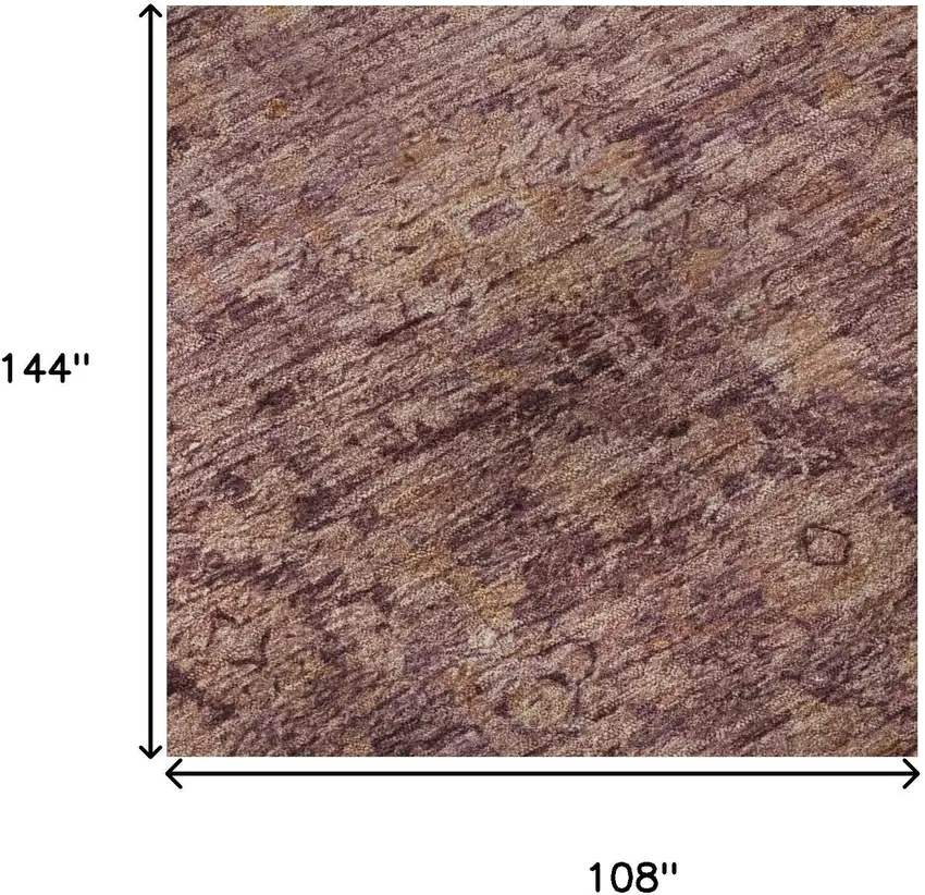 Merlot And Pink Oriental Washable Area Rug With UV Protection Photo 9