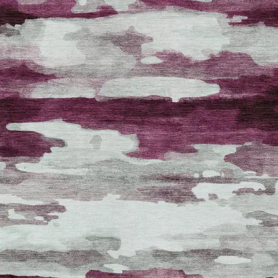 Merlot And Red Abstract Washable Indoor Outdoor Area Rug Photo 6