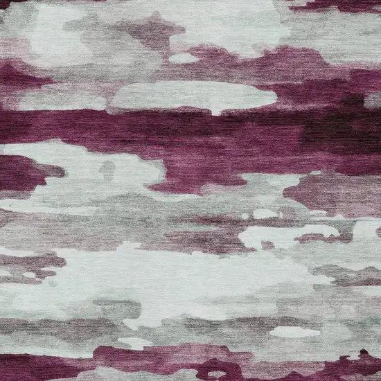 Merlot And Red Abstract Washable Indoor Outdoor Area Rug Photo 5