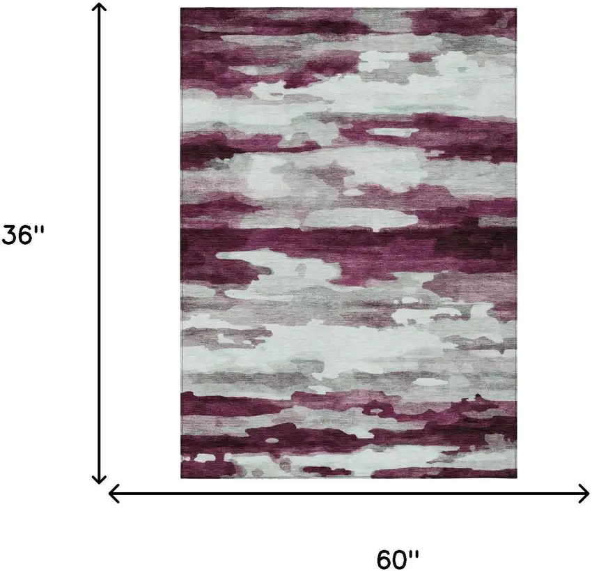 Merlot And Red Abstract Washable Indoor Outdoor Area Rug Photo 9