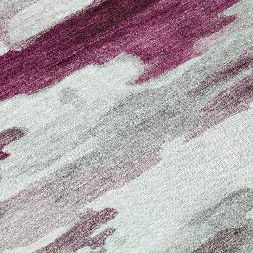Merlot And Red Abstract Washable Indoor Outdoor Area Rug Photo 8