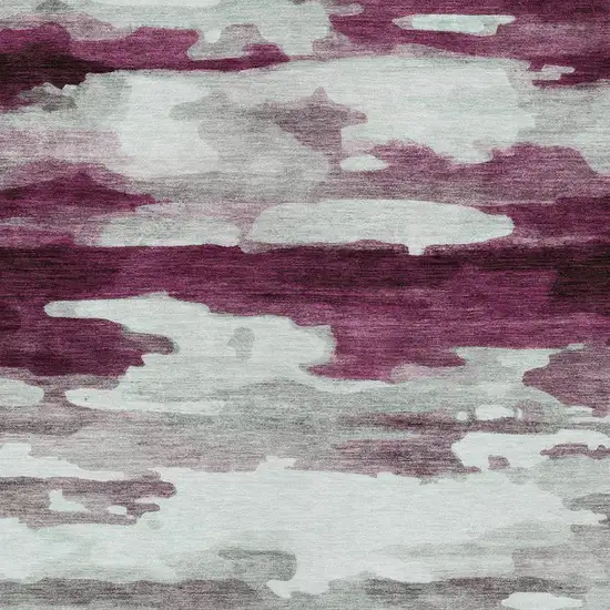 Merlot And Red Abstract Washable Indoor Outdoor Area Rug Photo 4