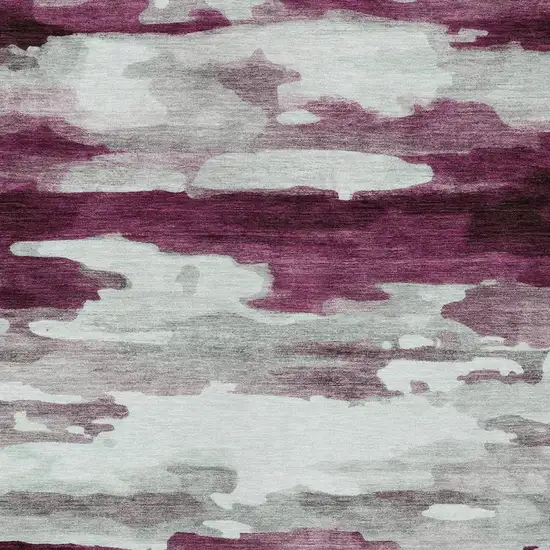 Merlot And Red Abstract Washable Indoor Outdoor Area Rug Photo 7
