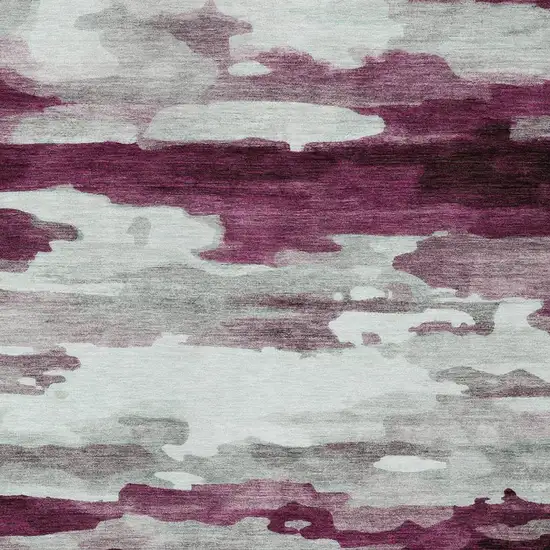 Merlot And Red Abstract Washable Indoor Outdoor Area Rug Photo 8