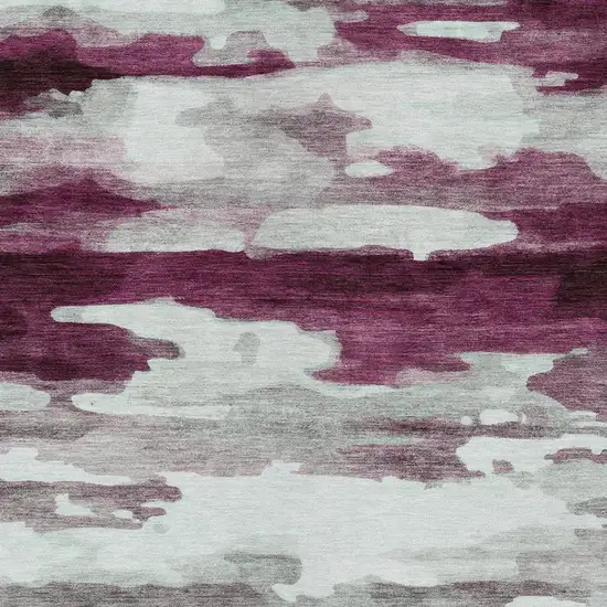 Merlot And Red Abstract Washable Indoor Outdoor Area Rug Photo 4