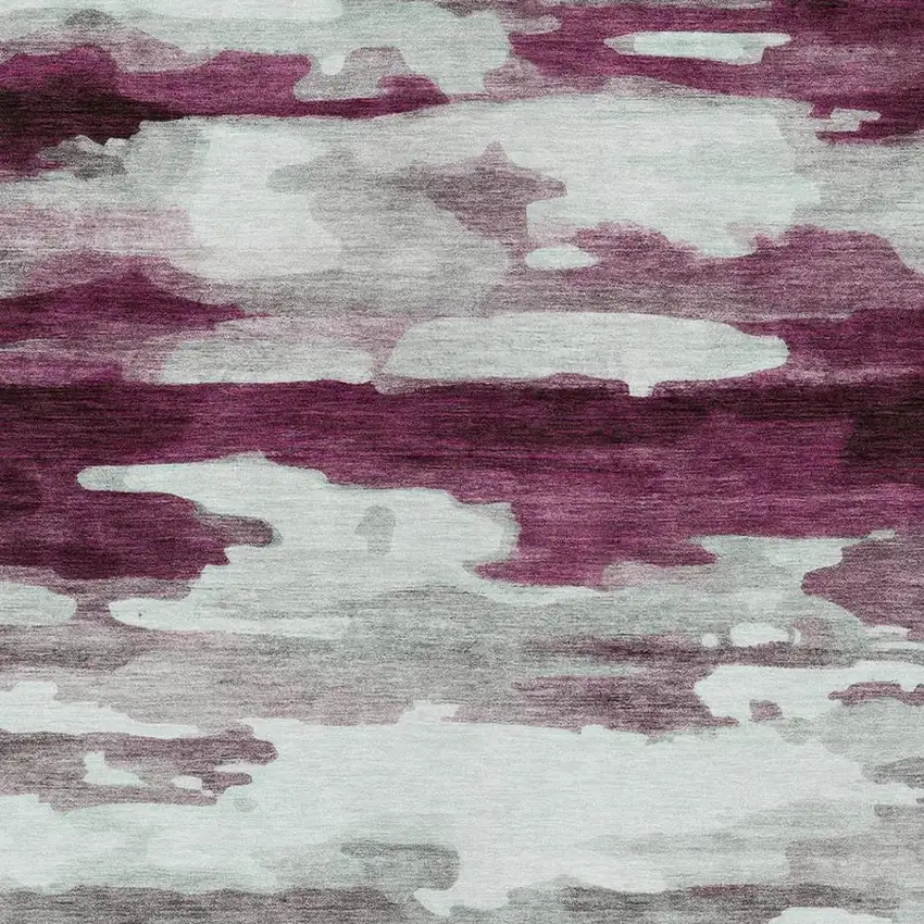 Merlot And Red Abstract Washable Indoor Outdoor Area Rug Photo 4