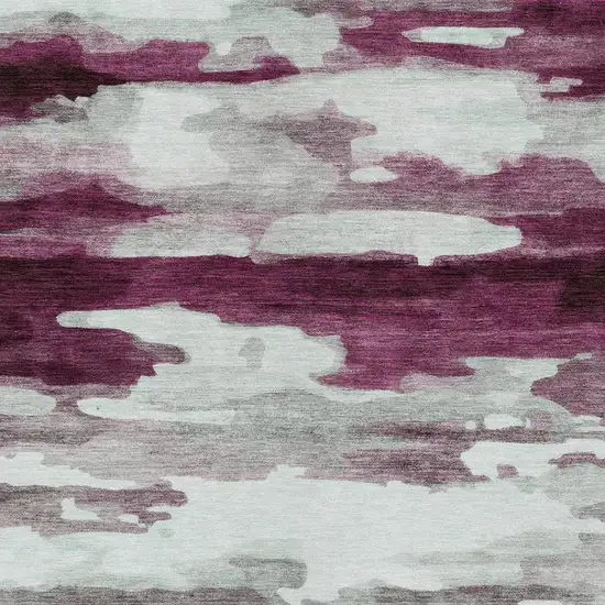 Merlot And Red Abstract Washable Indoor Outdoor Area Rug Photo 6