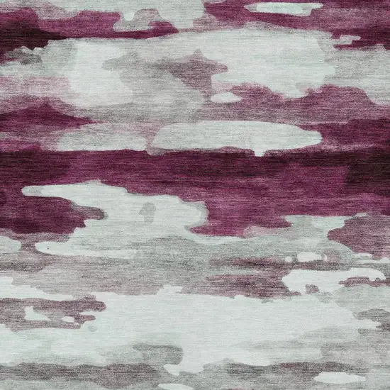 Merlot And Red Abstract Washable Indoor Outdoor Area Rug Photo 5