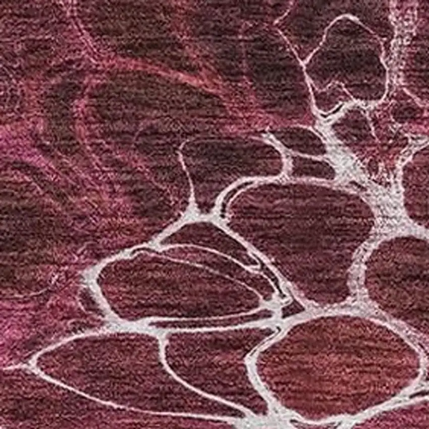 Merlot And Silver Abstract Washable Area Rug With UV Protection Photo 4