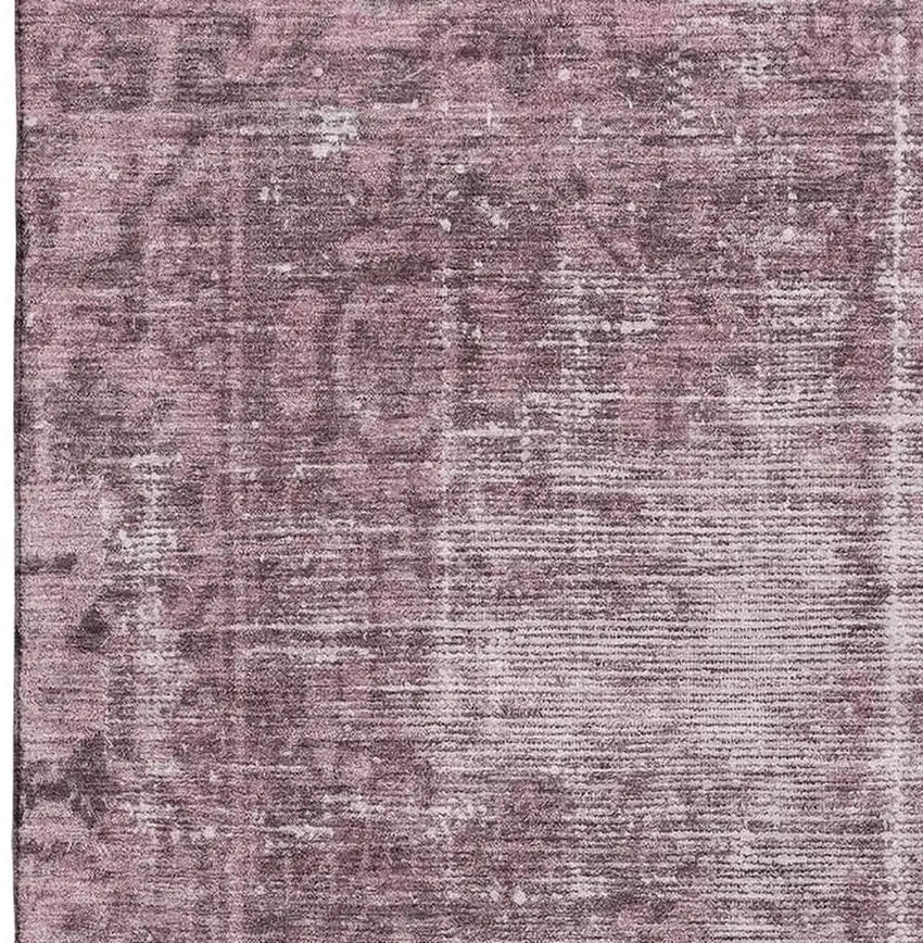 Merlot And Silver Oriental Washable Area Rug With UV Protection Photo 2