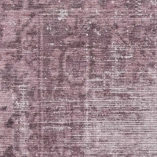 Merlot And Silver Oriental Washable Area Rug With UV Protection Photo 2