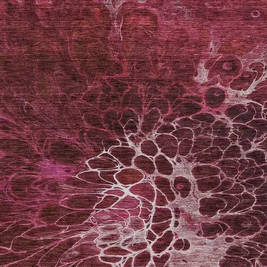 Merlot Blush And Gray Abstract Washable Indoor Outdoor Area Rug Photo 7