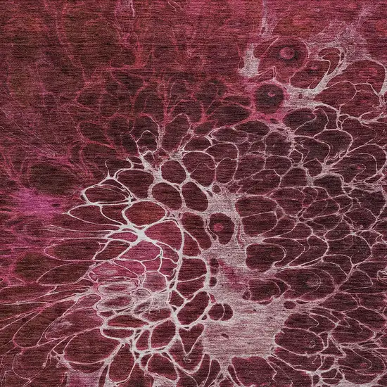 Merlot Blush And Gray Abstract Washable Indoor Outdoor Area Rug Photo 7