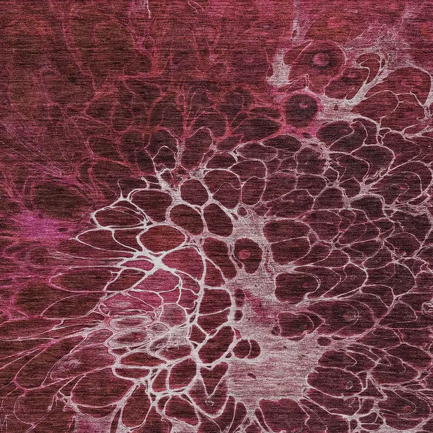 Merlot Blush And Gray Abstract Washable Indoor Outdoor Area Rug Photo 7