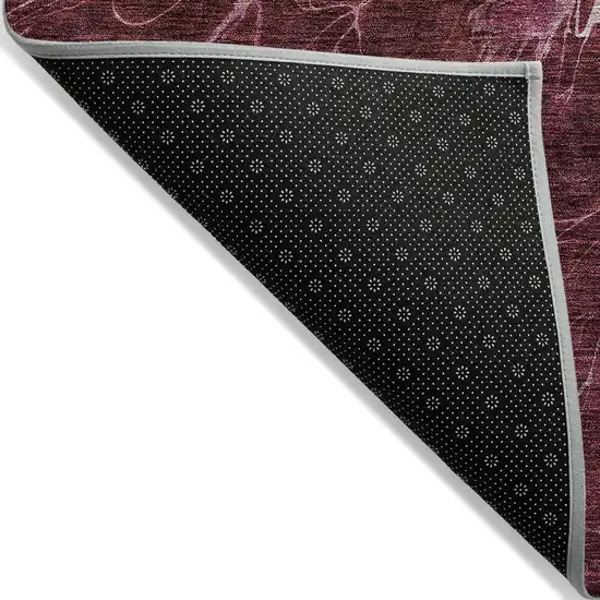 Merlot Blush And Gray Abstract Washable Indoor Outdoor Area Rug Photo 4
