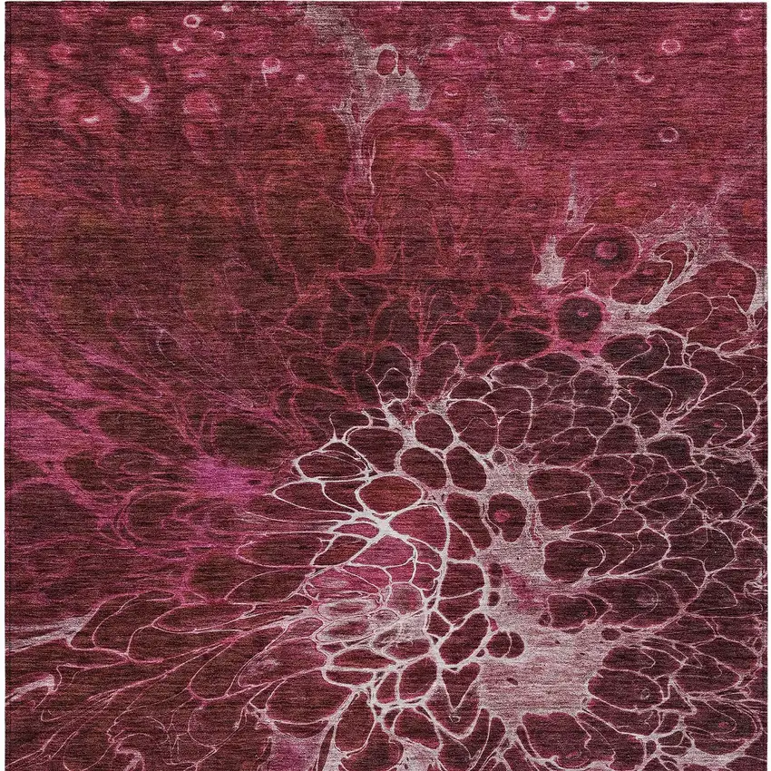 Merlot Blush And Gray Abstract Washable Indoor Outdoor Area Rug Photo 8