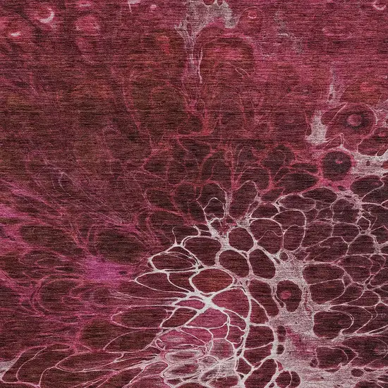 Merlot Blush And Gray Abstract Washable Indoor Outdoor Area Rug Photo 7