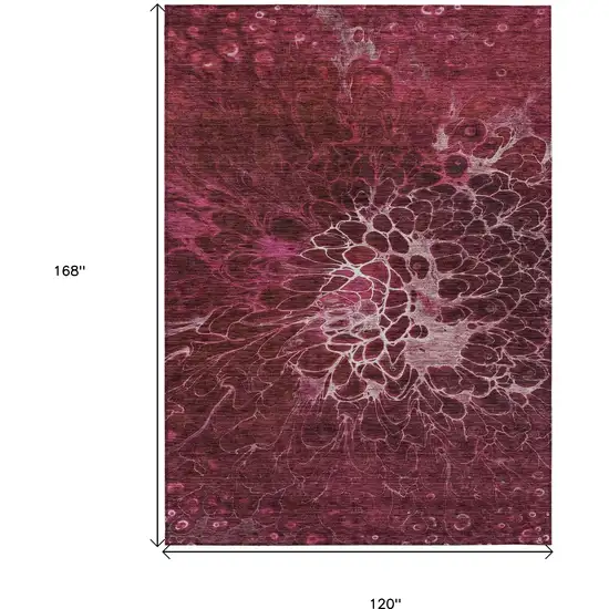 Merlot Blush And Gray Abstract Washable Indoor Outdoor Area Rug Photo 3