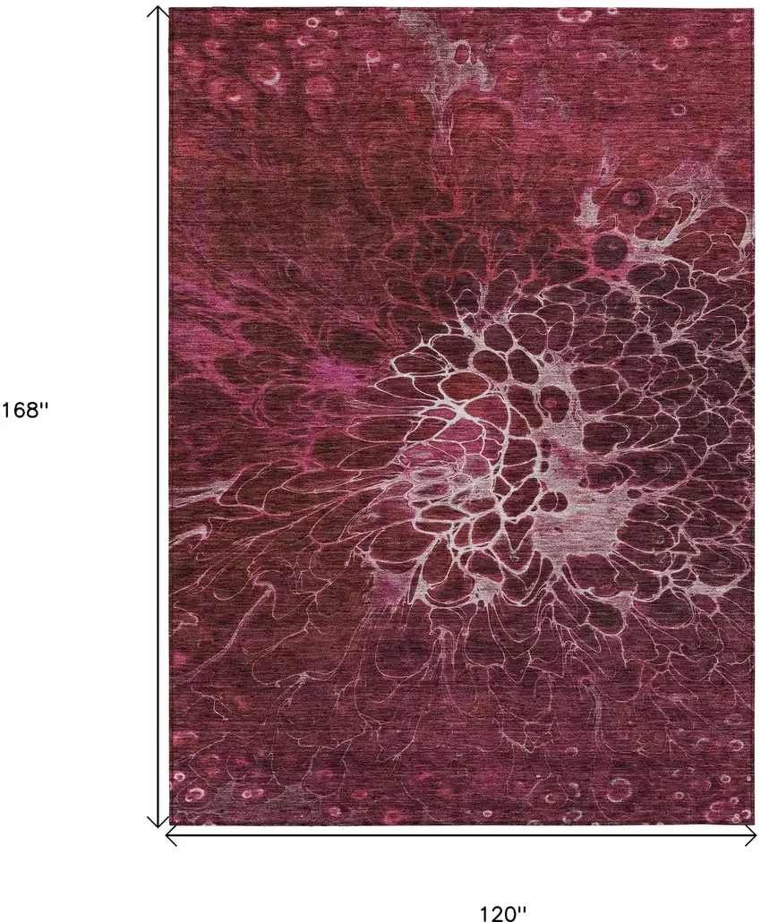 Merlot Blush And Gray Abstract Washable Indoor Outdoor Area Rug Photo 3