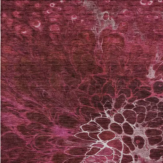 Merlot Blush And Gray Abstract Washable Indoor Outdoor Area Rug Photo 7