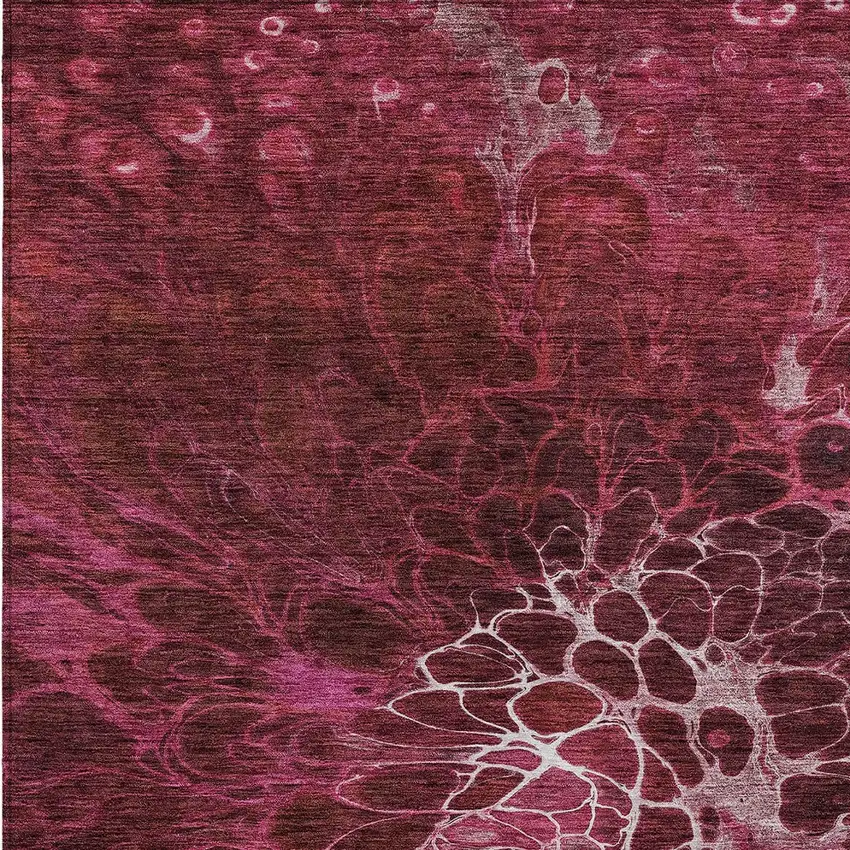 Merlot Blush And Gray Abstract Washable Indoor Outdoor Area Rug Photo 7