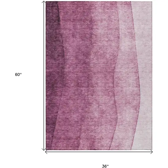 Merlot Blush And Pink Ombre Washable Indoor Outdoor Area Rug Photo 6