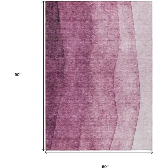 Merlot Blush And Pink Ombre Washable Indoor Outdoor Area Rug Photo 9