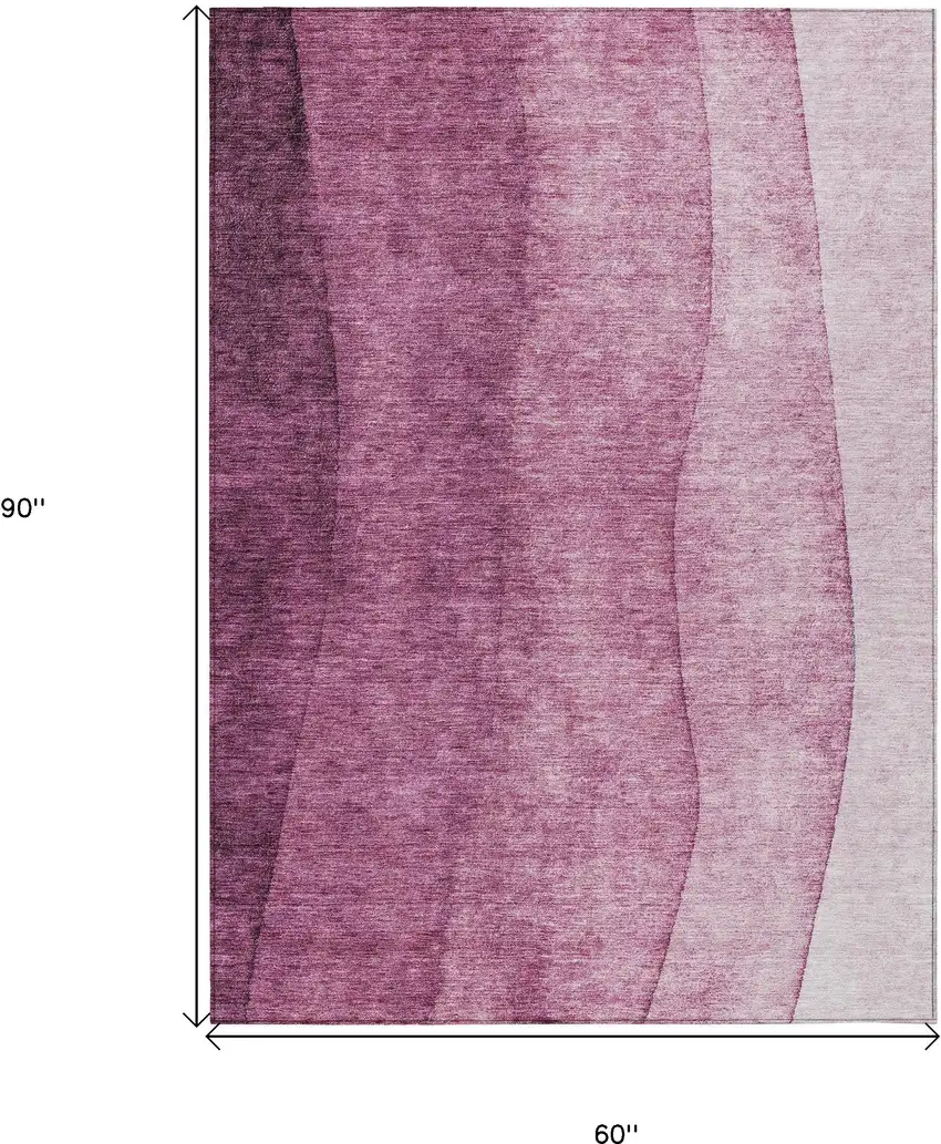 Merlot Blush And Pink Ombre Washable Indoor Outdoor Area Rug Photo 9