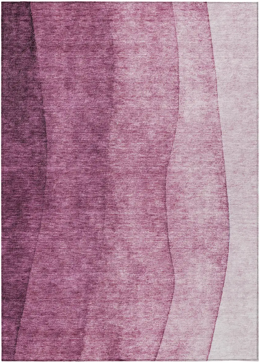 Merlot Blush And Pink Ombre Washable Indoor Outdoor Area Rug Photo 1