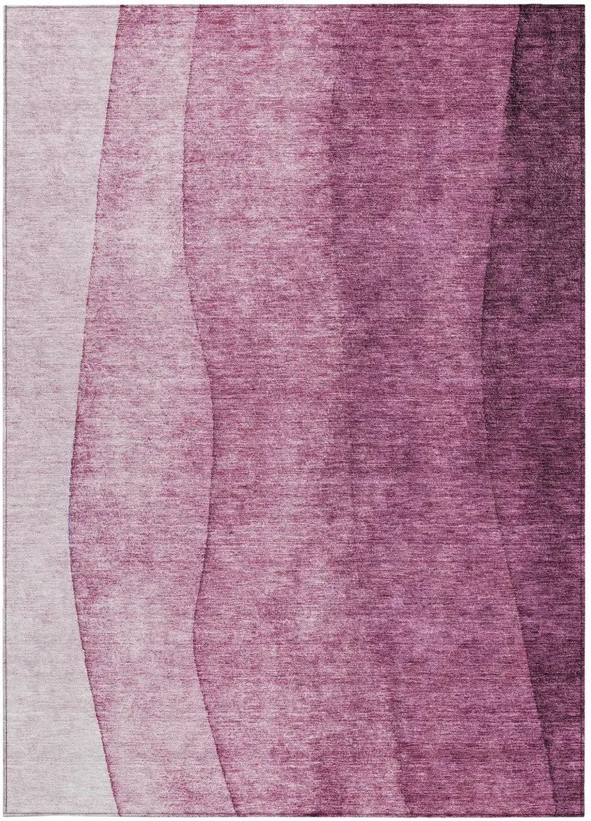 Merlot Blush And Pink Ombre Washable Indoor Outdoor Area Rug Photo 4