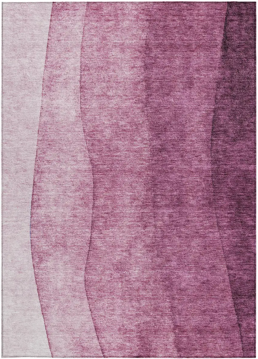 Merlot Blush And Pink Ombre Washable Indoor Outdoor Area Rug Photo 4