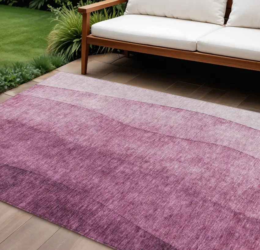 Merlot Blush And Pink Ombre Washable Indoor Outdoor Area Rug Photo 1
