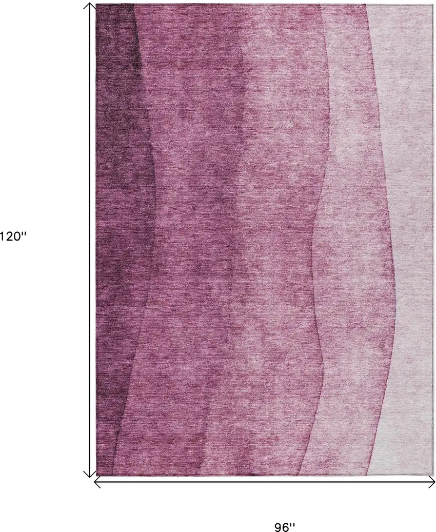 Merlot Blush And Pink Ombre Washable Indoor Outdoor Area Rug Photo 9