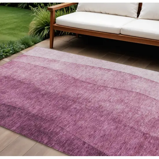 Merlot Blush And Pink Ombre Washable Indoor Outdoor Area Rug Photo 1