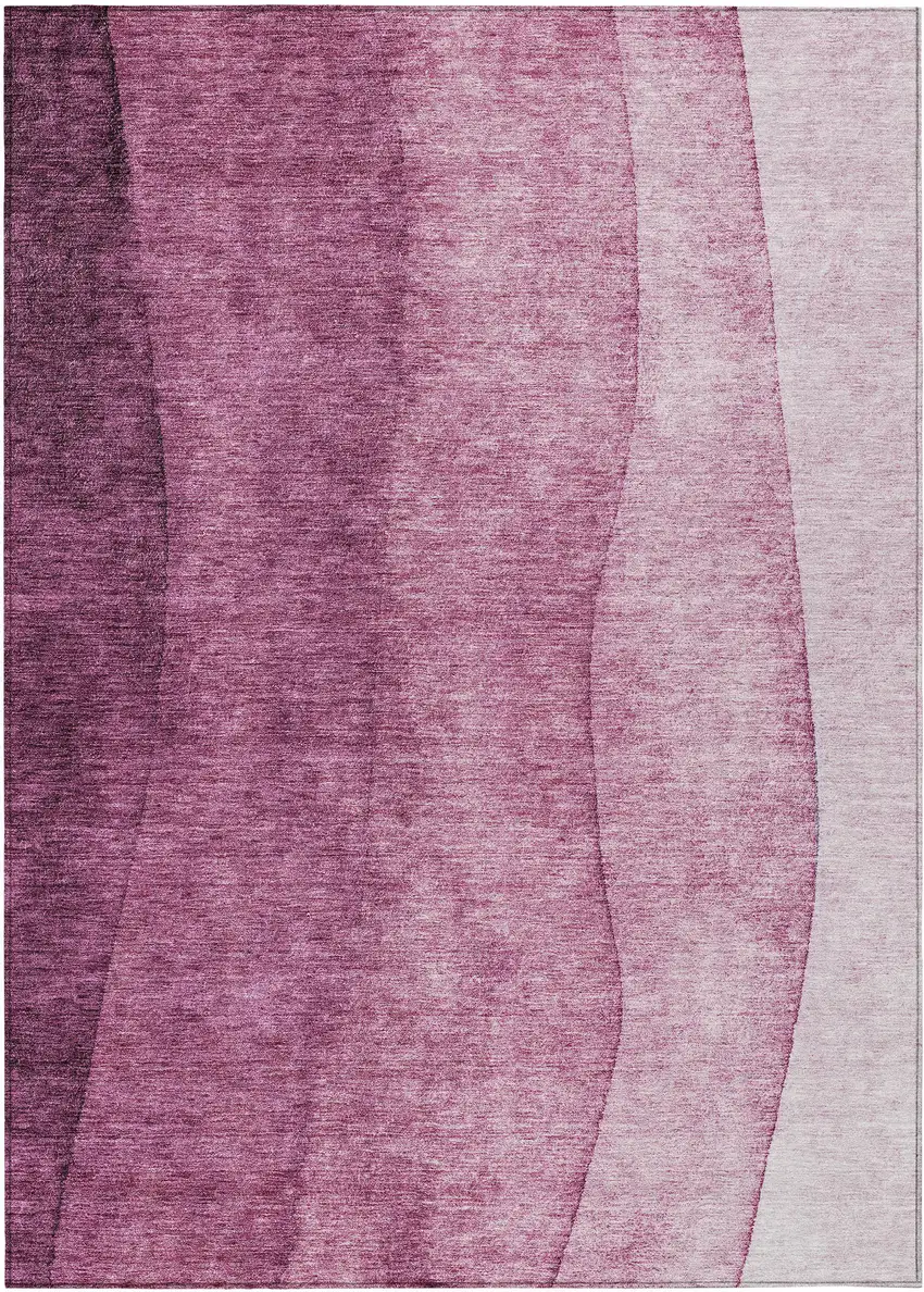 Merlot Blush And Pink Ombre Washable Indoor Outdoor Area Rug Photo 1
