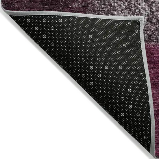 Merlot Burgundy And Gray Patchwork Washable Indoor Outdoor Area Rug Photo 2