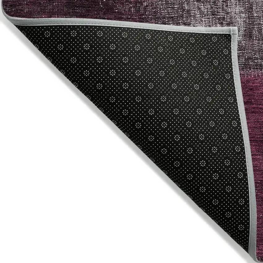 Merlot Burgundy And Gray Patchwork Washable Indoor Outdoor Area Rug Photo 2