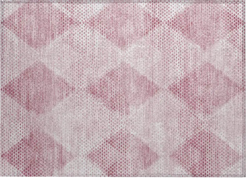 Merlot Geometric Washable Non Skid Indoor Outdoor Area Rug Photo 2