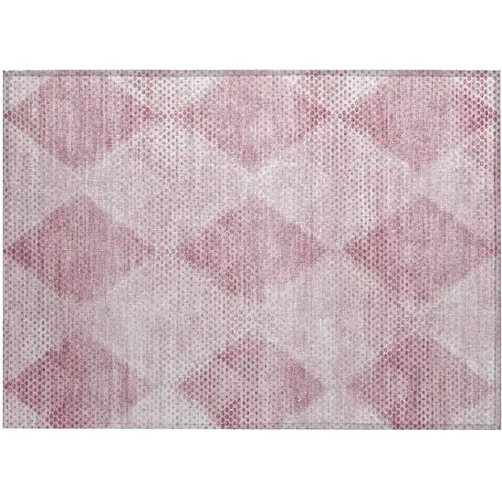 Merlot Geometric Washable Non Skid Indoor Outdoor Area Rug Photo 2