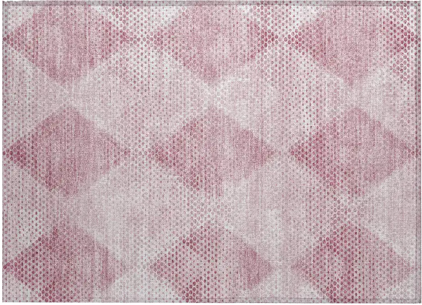 Merlot Geometric Washable Non Skid Indoor Outdoor Area Rug Photo 2