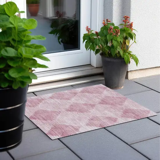 Merlot Geometric Washable Non Skid Indoor Outdoor Area Rug Photo 8