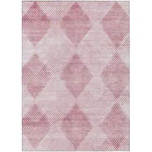 Photo of Merlot Geometric Washable Non Skid Indoor Outdoor Area Rug