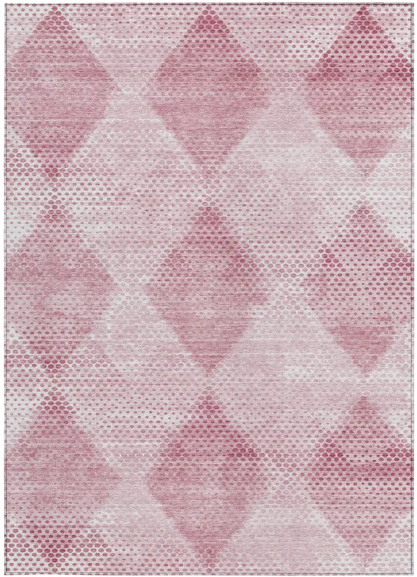 Merlot Geometric Washable Non Skid Indoor Outdoor Area Rug Photo 5